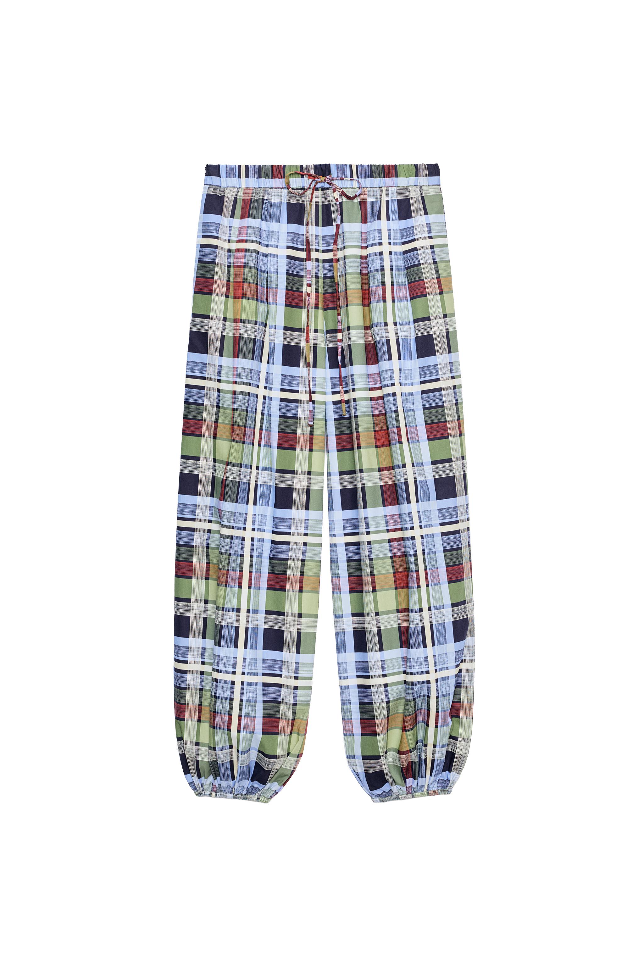 PANTALON BOUFFANT À CARREAUX ZW COLLECTION